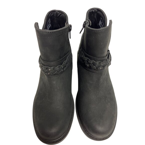 Clarks Hearth Kaylie Women's Leather Boots Ankle Black Braided Size 5.5 NEW - Picture 5 of 12